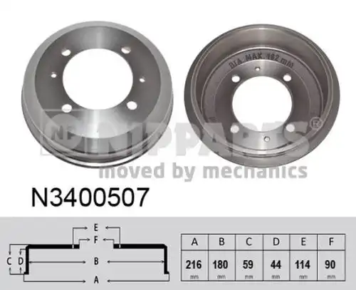 спирачен барабан NIPPARTS N3400507