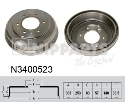 спирачен барабан NIPPARTS N3400523