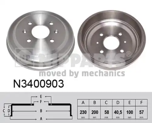 спирачен барабан NIPPARTS N3400903