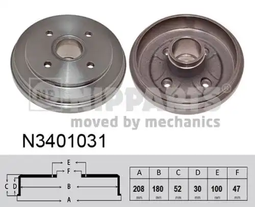 спирачен барабан NIPPARTS N3401031