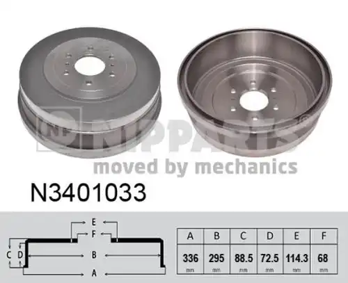 спирачен барабан NIPPARTS N3401033