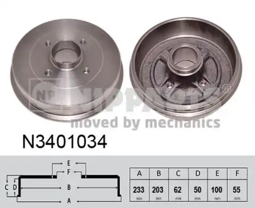 спирачен барабан NIPPARTS N3401034