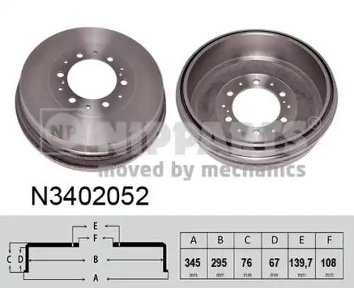 спирачен барабан NIPPARTS N3402052