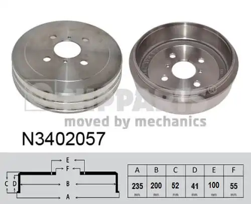 спирачен барабан NIPPARTS N3402057