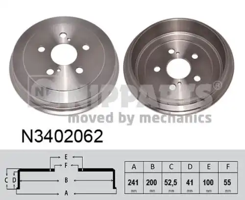 спирачен барабан NIPPARTS N3402062