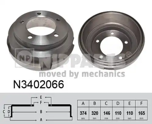 спирачен барабан NIPPARTS N3402066