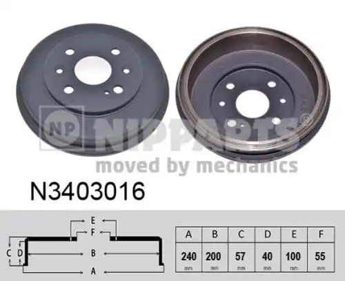 спирачен барабан NIPPARTS N3403016