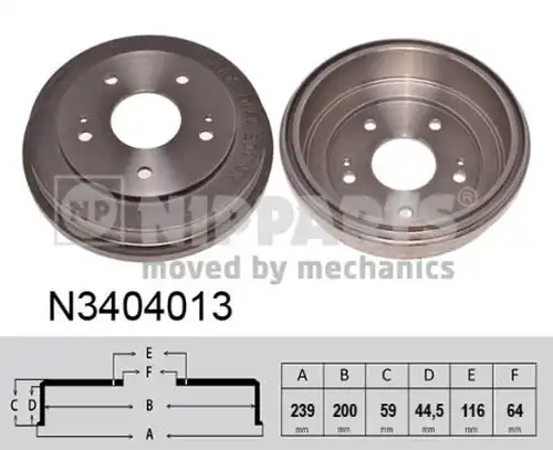 спирачен барабан NIPPARTS N3404013