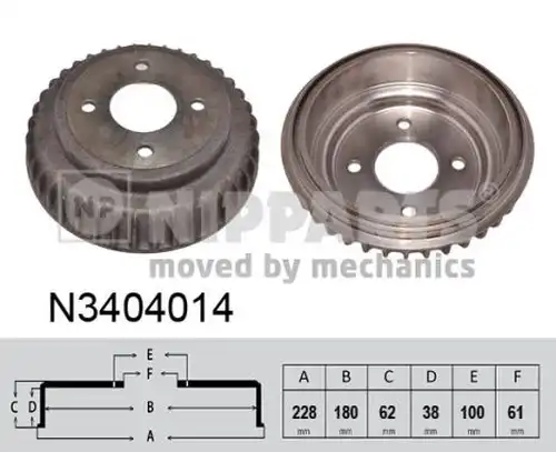 спирачен барабан NIPPARTS N3404014