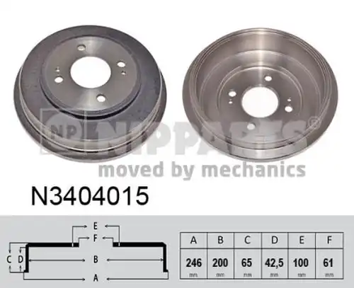 спирачен барабан NIPPARTS N3404015