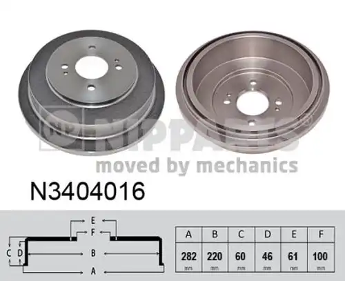 спирачен барабан NIPPARTS N3404016