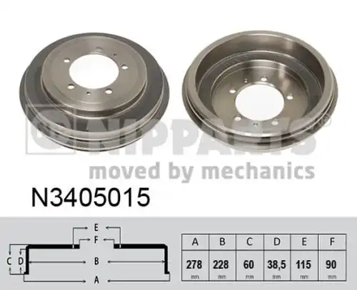 спирачен барабан NIPPARTS N3405015