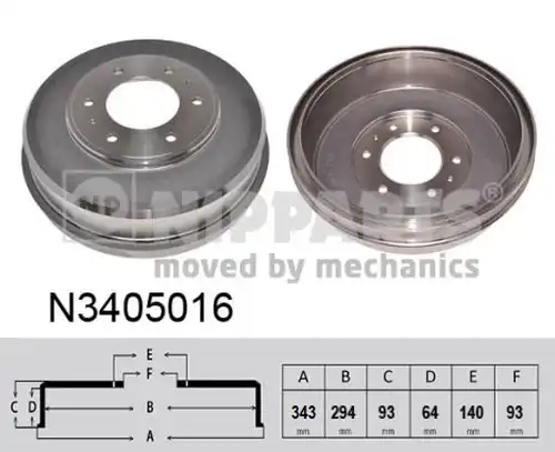 спирачен барабан NIPPARTS N3405016