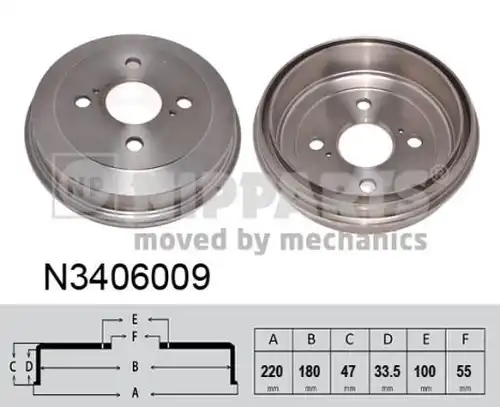 спирачен барабан NIPPARTS N3406009