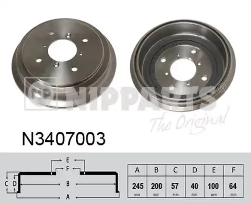 спирачен барабан NIPPARTS N3407003