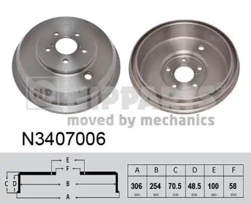 спирачен барабан NIPPARTS N3407006