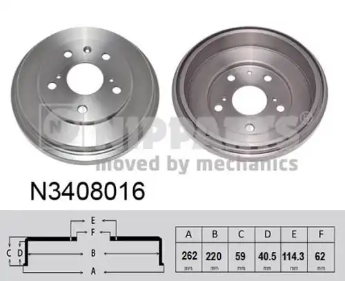 спирачен барабан NIPPARTS N3408016