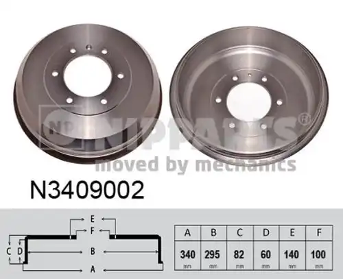 спирачен барабан NIPPARTS N3409002