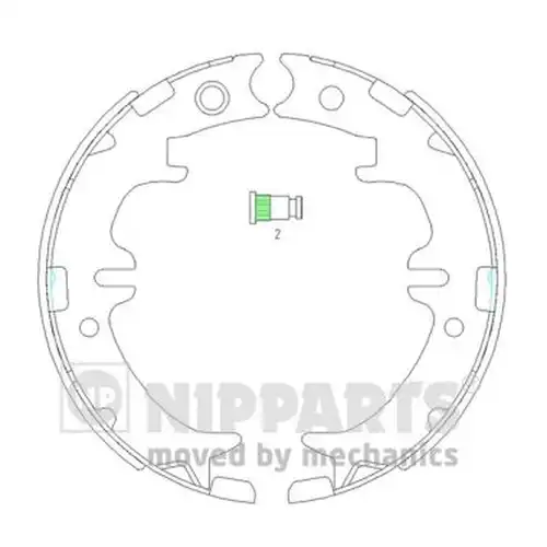 комплект спирачна челюст, ръчна спирачка NIPPARTS N3502083