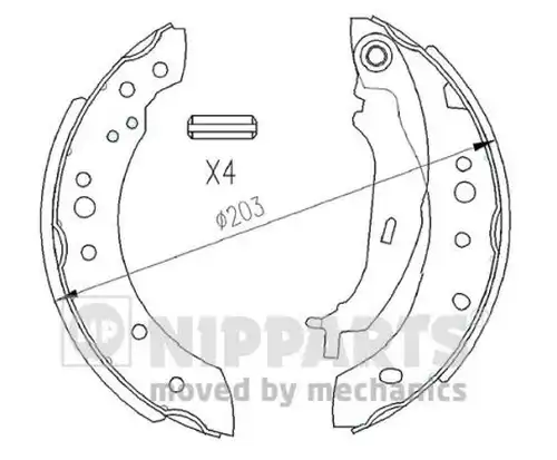 комплект спирачна челюст NIPPARTS N3505043