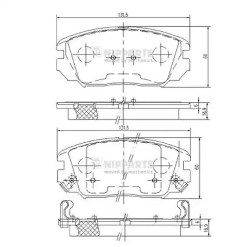 накладки NIPPARTS N3600543