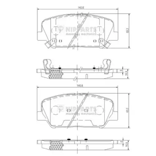 накладки NIPPARTS N3600547