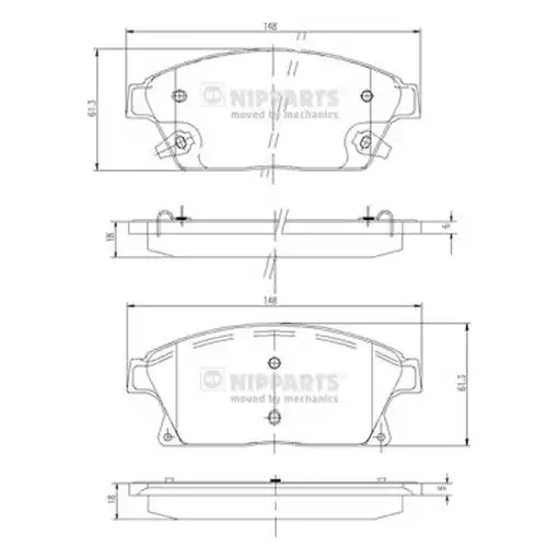 накладки NIPPARTS N3600915