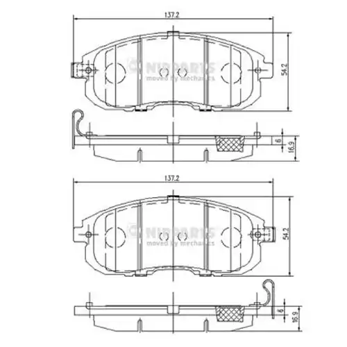 накладки NIPPARTS N3601099