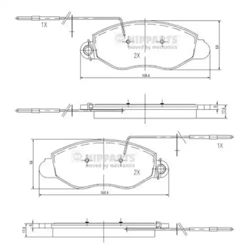 накладки NIPPARTS N3601104