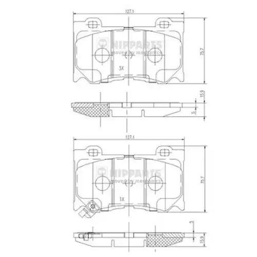 накладки NIPPARTS N3601107