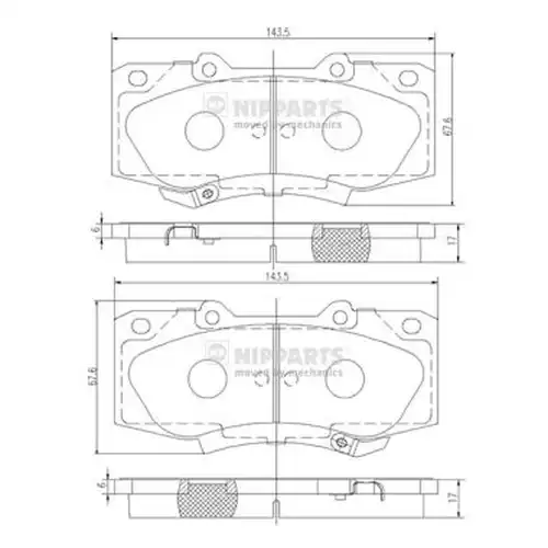 накладки NIPPARTS N3602147