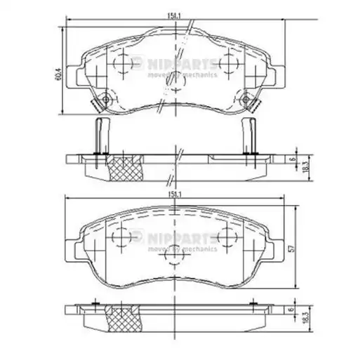 накладки NIPPARTS N3604066