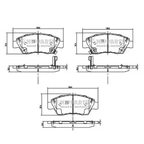 накладки NIPPARTS N3604071