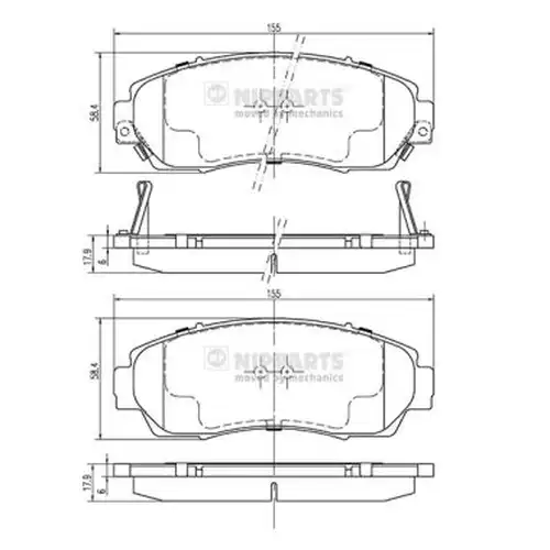 накладки NIPPARTS N3604073