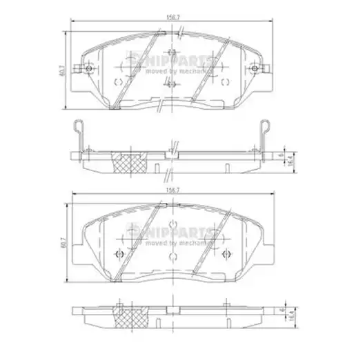 накладки NIPPARTS N3605051