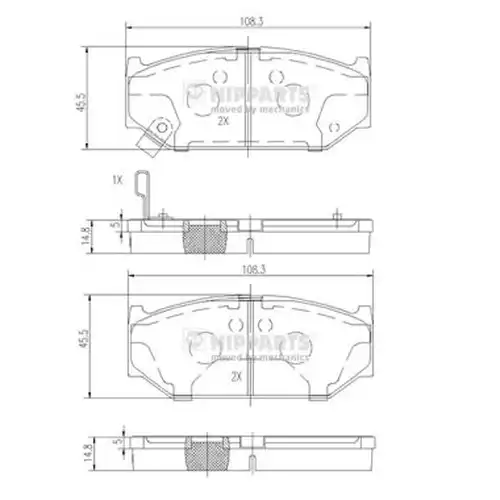 накладки NIPPARTS N3608031