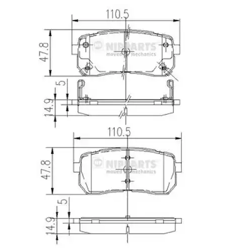 накладки NIPPARTS N3610308