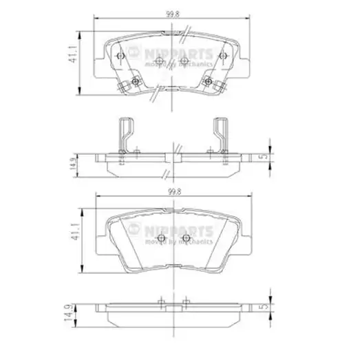 накладки NIPPARTS N3610311