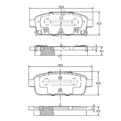 накладки NIPPARTS N3610906