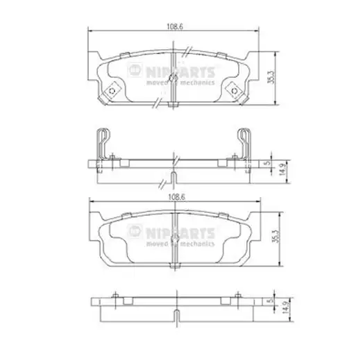 накладки NIPPARTS N3611055