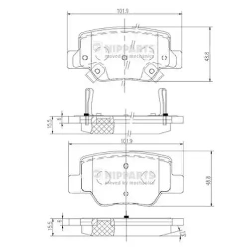 накладки NIPPARTS N3612040