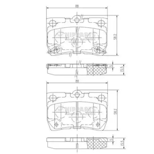 накладки NIPPARTS N3612041