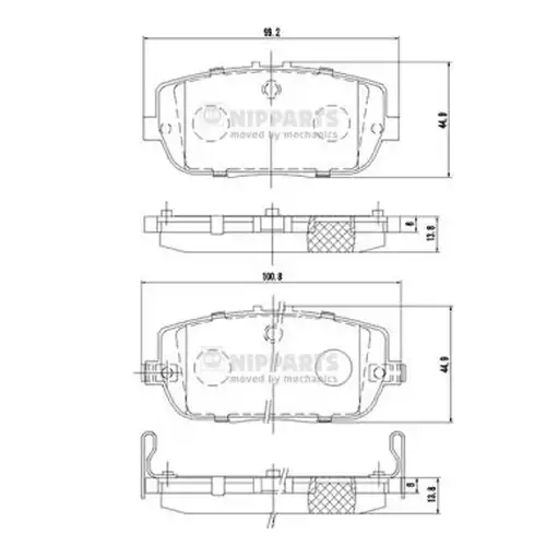 накладки NIPPARTS N3613021