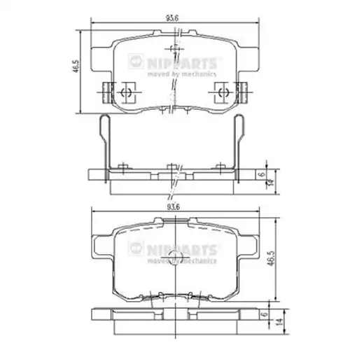 накладки NIPPARTS N3614020