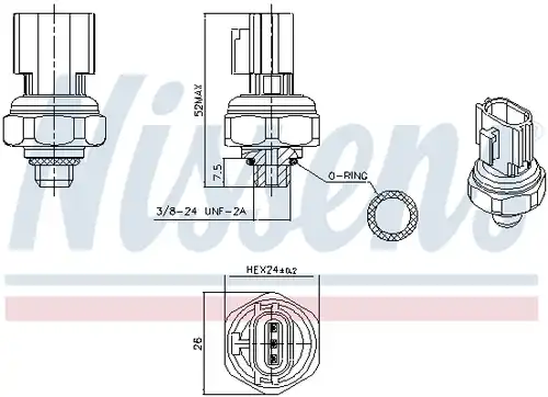 прекъсвач на налягане, климатизация NISSENS 301077