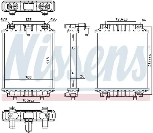 воден радиатор NISSENS 60372