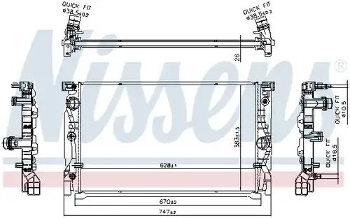 воден радиатор NISSENS 606230