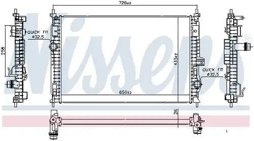 воден радиатор NISSENS 606342