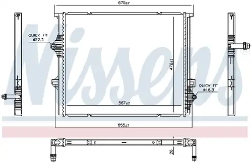 воден радиатор NISSENS 606397