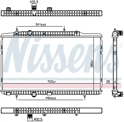 воден радиатор NISSENS 606405